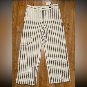 NEW WITH TAG J. JILL Black Cream Pin Striped Pants Sz 8 Petite